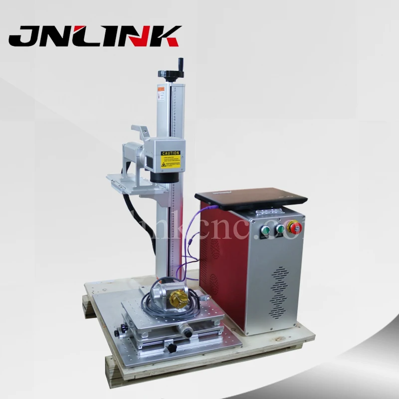 Serial number qr code label printing machine fiber laser marking machine for metal , 30w mini