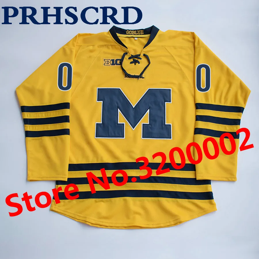 

University of Michigan 0 Custom Stitched Hockey Jersey