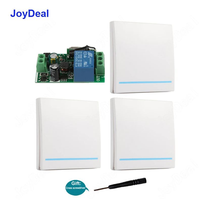 

433Mhz Wireless Remote Control Switch AC 110V 220V 1CH Relay Receiver Module + Wall Panel Transmitter 433 MHz RF Remote Controls