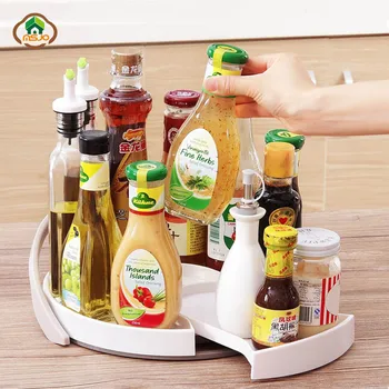 

Msjo Kitchen Organizer Racks 360 Degree Turntable Organizer Holders Accessories Multi-function Seasoning Bottles Kitchen Storage