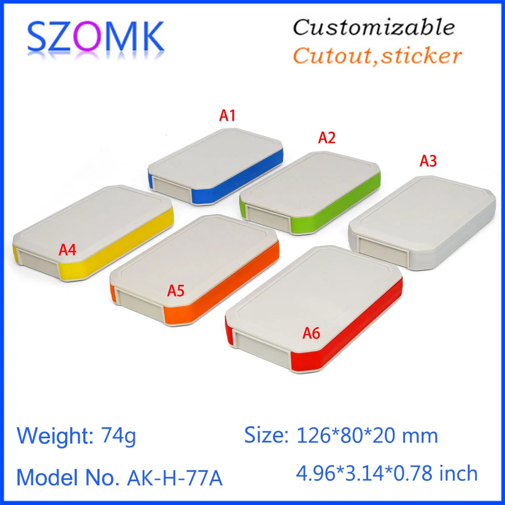 4 шт. 126*80*20 мм IP65 2 х ААА пластиковая коробка для электроники дизайн печатной платы управления Корпус szomk пластиковый корпус батареи устройства