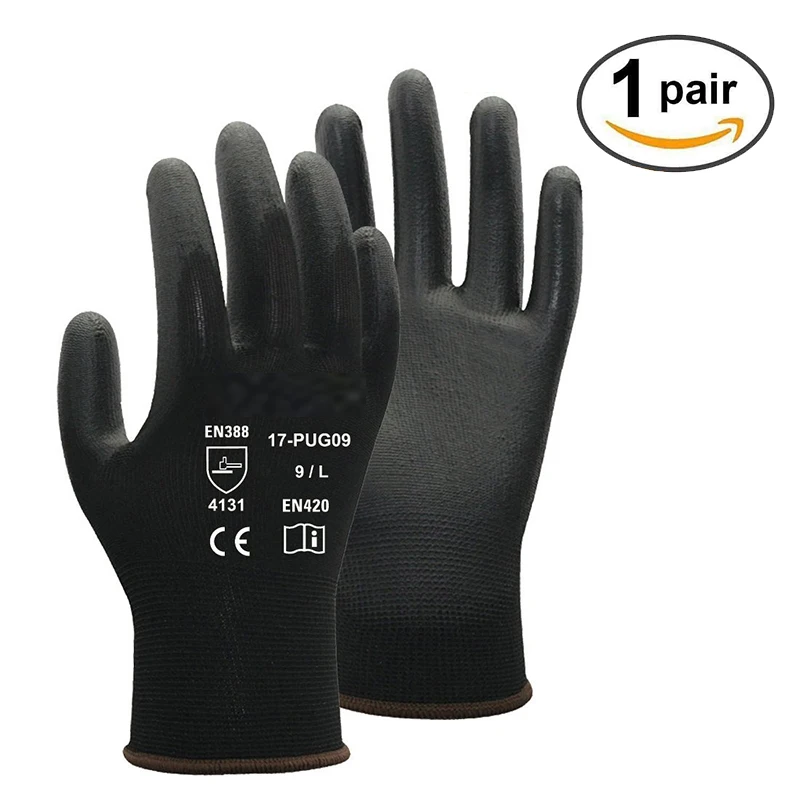 

Polyester PU Coating Comfortable Non-Slip Wear-Resistant Labor Protection Work Gloves Practical Security Labor-only