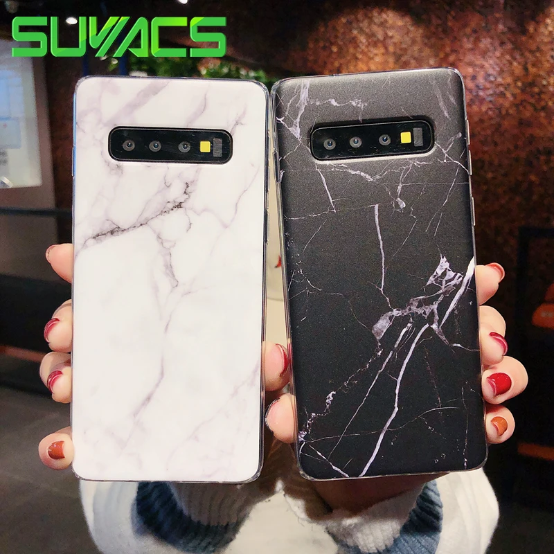 

SUYACS Classic Marble Pattern Flat IMD Soft Case For Samsung S10e S10 Plus S7 Edge S8 S9 Note 8 9 Phone Back Cover Cases Coque