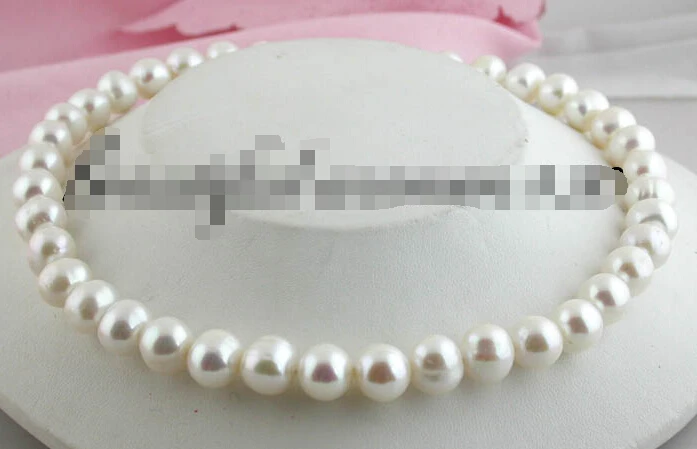 

z1243 17" 12mm round white freshwater pearl necklace 14KGP gold
