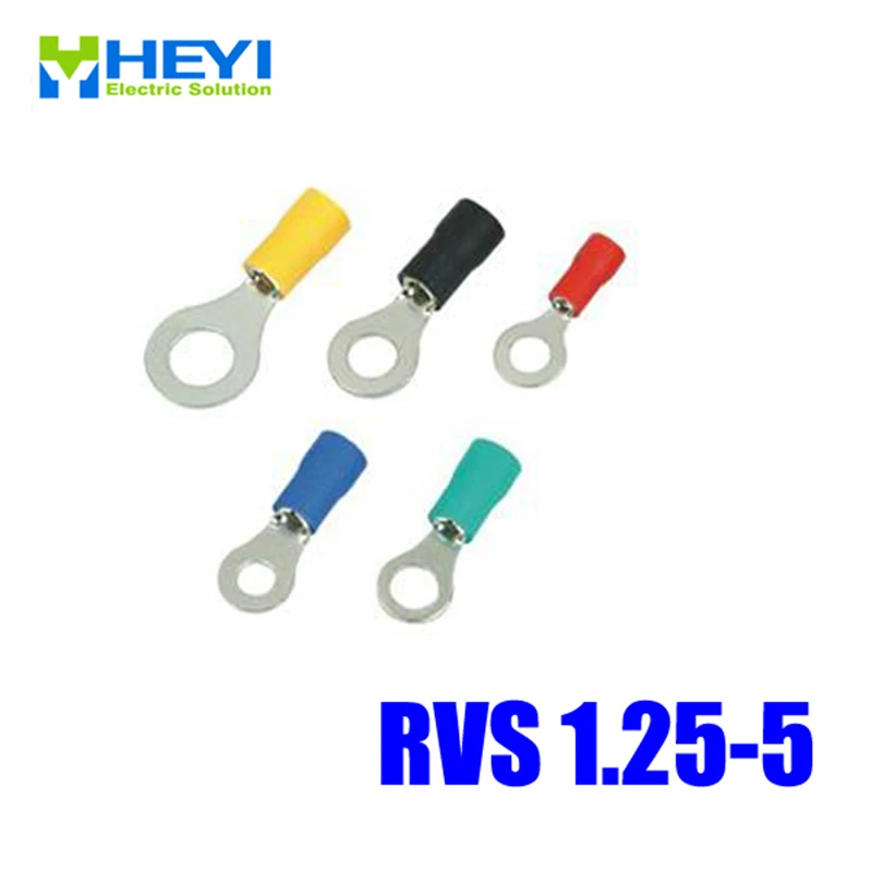 

Good Quality 100pcs/lot RV1.25-3 Small AWG22-16 Copper Insulating Crimp Terminals Connectors Ring Terminals