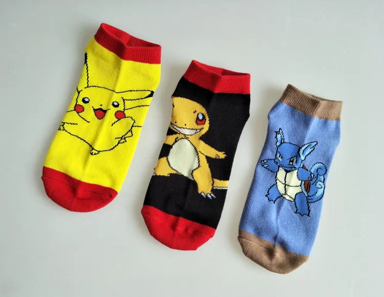 60 пар Pokemon Go Pocket Monster Socks Blastoise Пикачу чармандер прошитый узор невидимое нескользящее покрытие женские носки