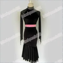 BLACK VELVET. Latin Salsa Tango Rumba Cha Cha Costumes Modern Exercise BallroomDRESS,DANCE DRESS, LATIN DANCE WEAR IN GIRL.