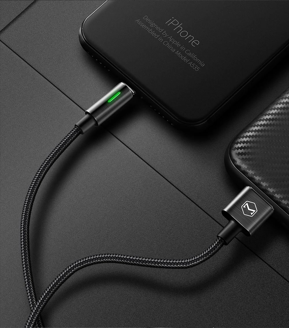 Mcdodo USB зарядное устройство светодиодный кабель 2A для iPhone XS Max XR X 8 7 6 6s Plus шнур Быстрая зарядка для iPhone данных Авто отсоединить кабель