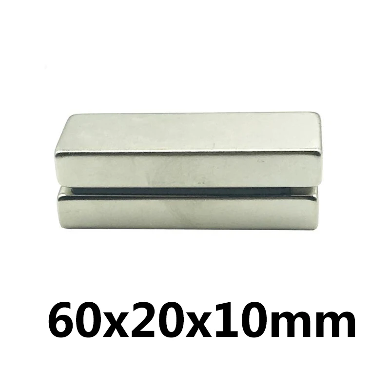 

1pcs/lot 60 x 20 x 10 mm Super Strong Neodymium Magnets Block Rare Earth Craft Magnet 60*20*10