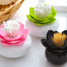 Креативные косметические держатели в форме лотоса с крышками контейнеры для зубочисток