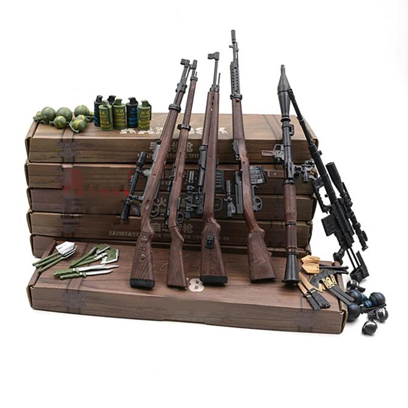 

6Pcs/set 1:6 Soldier's Rifle Assembly Model Gun Building Accessories 98K Semi-automatic Rifle Plastic Toy A019