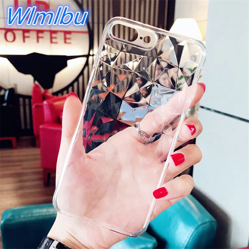 iamond Texture Case for iPhone 8 7 plus x Soft Phone Cover 6 6s Luxury Transparent Ultra Thin Coque |
