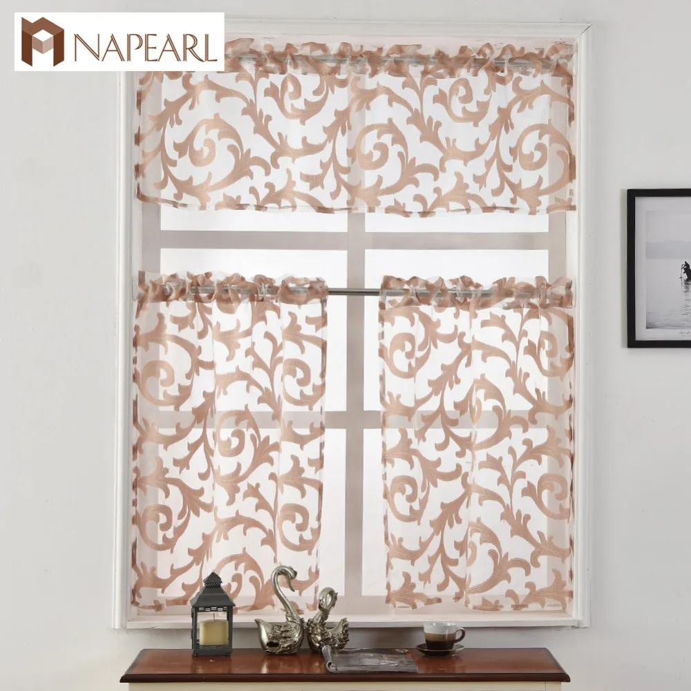 Органза жаккард занавеска короткая кухня Европейский стиль Высококачественная