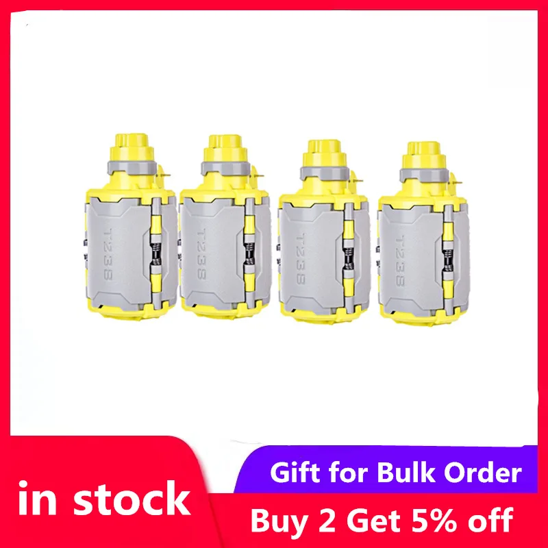 

4pcs T238 V2 Large Capacity Water Bomb for Airsoft Wargame with Time-delayed Function for Nerf Gel Ball BBs - Grey + Yellow