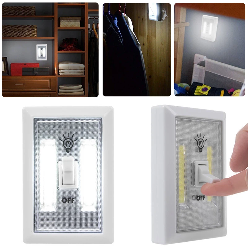 

5PCS/lots Wireless COB LED Wall Switch Closet Cordless Night Light Battery Operated