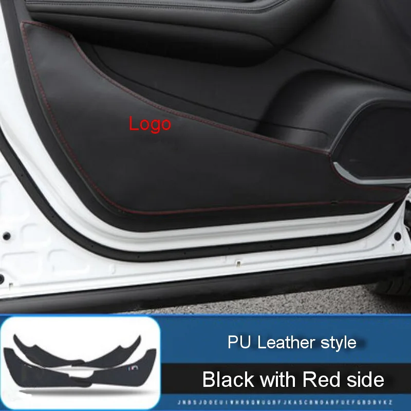 Tonlinker встроенный в дверь автомобиля анти-грязный коврик крышка наклейки для Haval F7/F7X-19 Автомобиль Стайлинг 4 шт. PU кожаный чехол наклейки - Название цвета: leather black