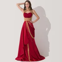 100% Real Photo Custom Made Red Embroidery Abaya In Dubai Kaftan Saudi Arabic Evening Dresses With Court Train Robe De Soiree