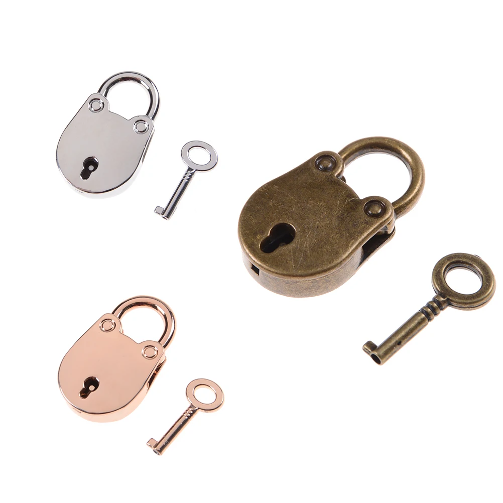 1 Set Mini Archaize Padlocks Key Lock With key Old Vintage Antique