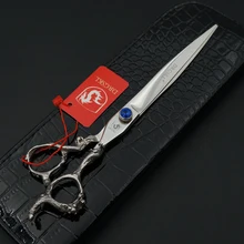 DRGSKl 440C 7,0/8,0 дюймов уход за шерстью домашних животных ножницы с ручкой дракона профессиональные ножницы для ухода за собакой Парикмахерские ножницы