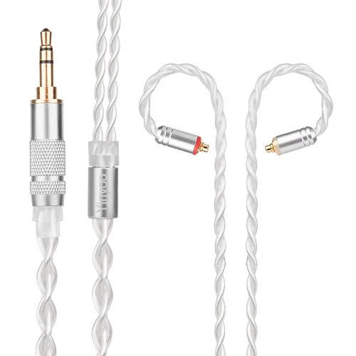 HOT! Yinyoo 7N Pure Silver Cable 2.5/3.5/4.4mm Balanced Cable With MMCX/2pin Connector For LZ AS10 ZS10 C10 C16 C12 V80 V90 - Цвет: 3.5MMCX