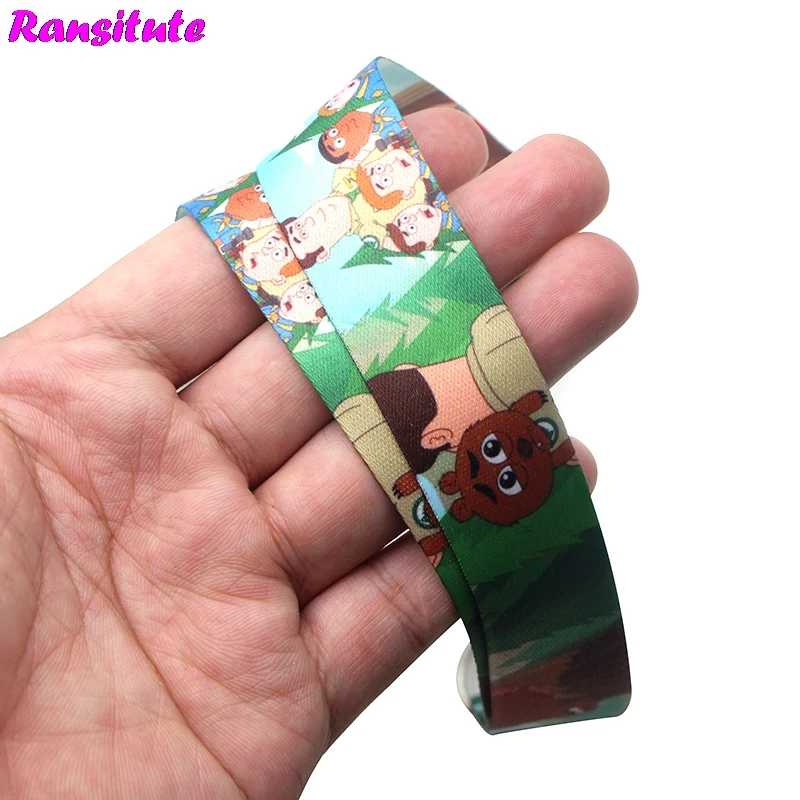 Ransitute R334 Brickleberry الحبل مفتاح ID بطاقة المحمول شريط لتعليق الهاتف المحمول USB شارة حامل DIY الحبل الصيف شريط حول ياقة الملابس الملحقات