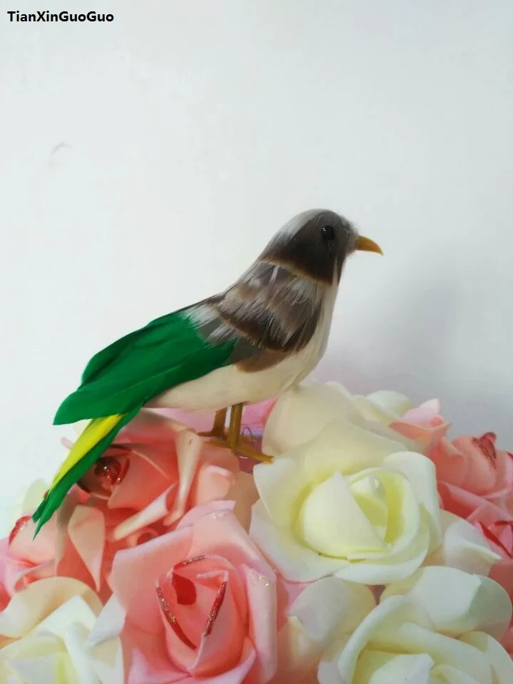 

Имитация птицы твердая модель 13 см пена и красивые перья птица реквизит, украшение для дома и сада подарок s1255