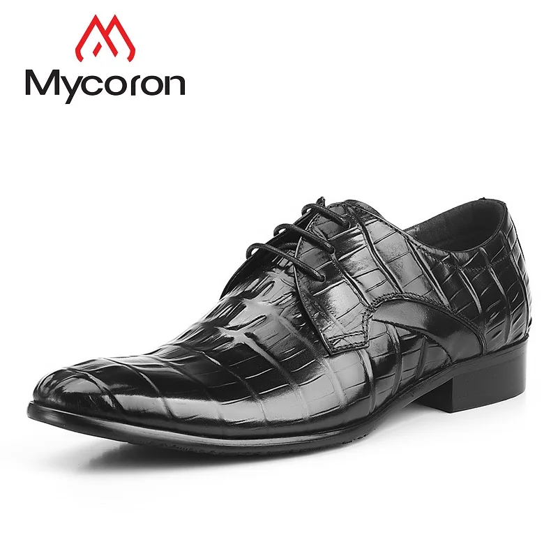 

Mycoron Luxury Fashion Brand Mens Business Dress Crocodile Leather Pointed Shoes First Layer Leather Breathable Men'S Shoes