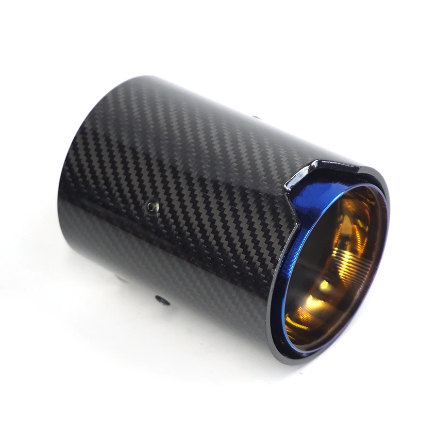 

67MM IN Grilled Blue Car Exhaust pipe Muffler Carbon Fiber Glossy For M Performance M2 F87 M3 F80 M4 F82 F83 M5 F10