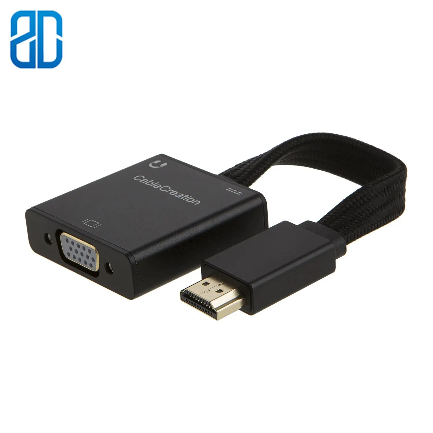 Адаптер HDMI-VGA переходник с HDMI папа на VGA мама для ПК ноутбуков HD DVD и других