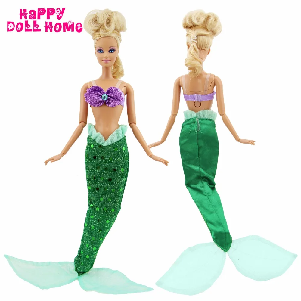 Gorgeous Mermaid Outfit Purple Bra With Beads Green Sequin Fishtail Princess font b Ariel b font
