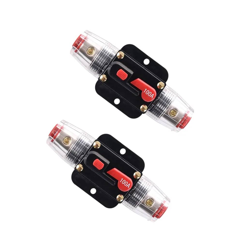 

Car Auto Accessory DC 12V 100 Amp Audio Stereo Circuit Breaker Manual Reset Replace Fuse Holder For System Protection