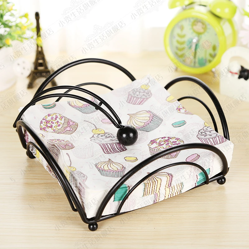 iron paper towel racks desktop paper holder coffee shop Western American style retro paper towels