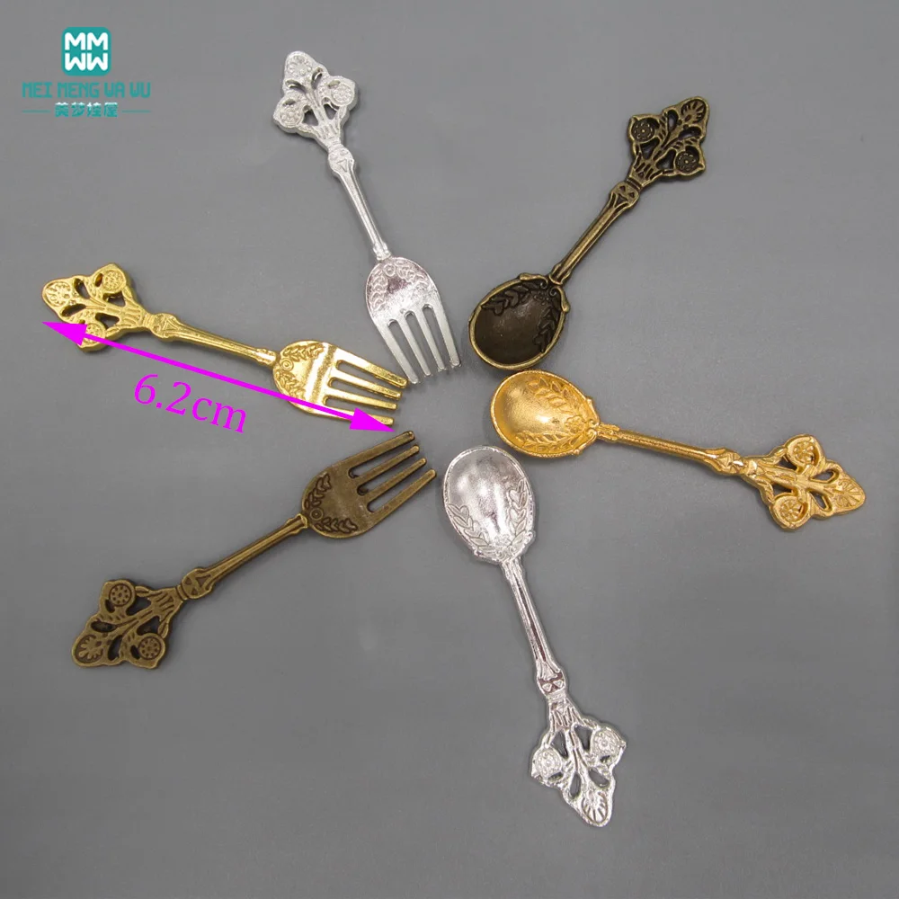 

mini Spoon fork Tableware, simulation food, bread, ice cream for 1/3 1/4 1/6 BJD doll Accessories