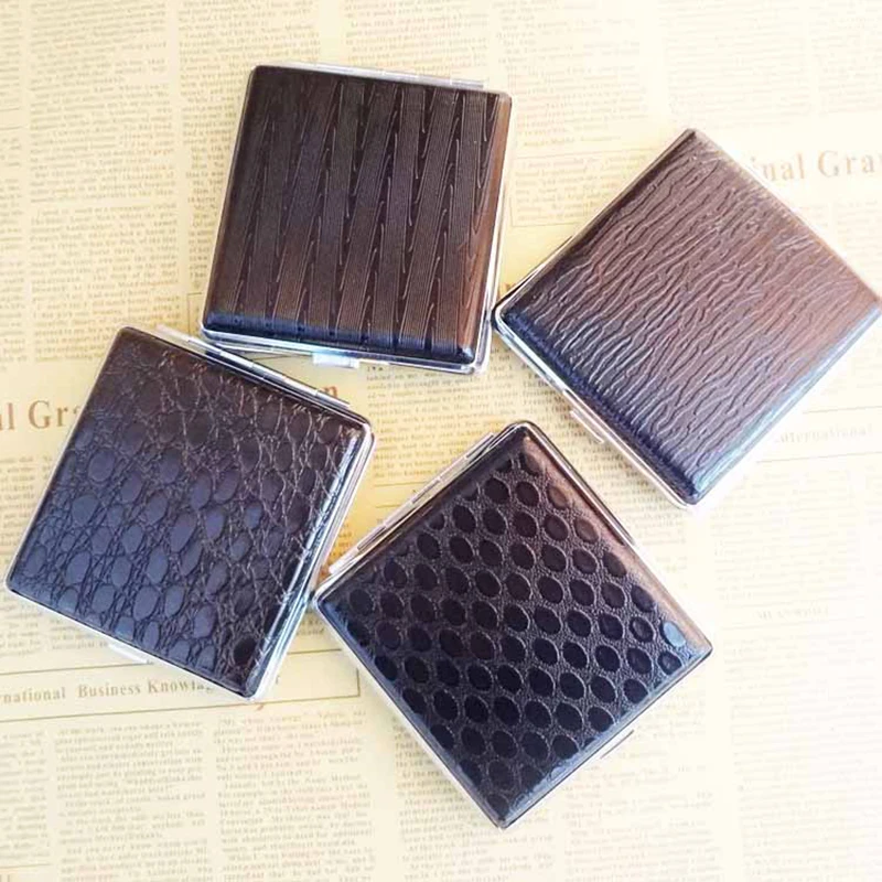 

Retro Leather Metal Cigarette Box Pouch Case Holder Tobacco Storage Container Random Color
