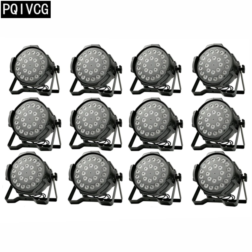 

12pcs/24x12w led par lights rgbw 4in1 led flat par dmx512 rofessional dj equipment