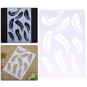 

Feather Pattern Plastic Stencils for Painting DIY Craft Layering Templates Painting Scrapbooking Paper Card Wall Spray Tools