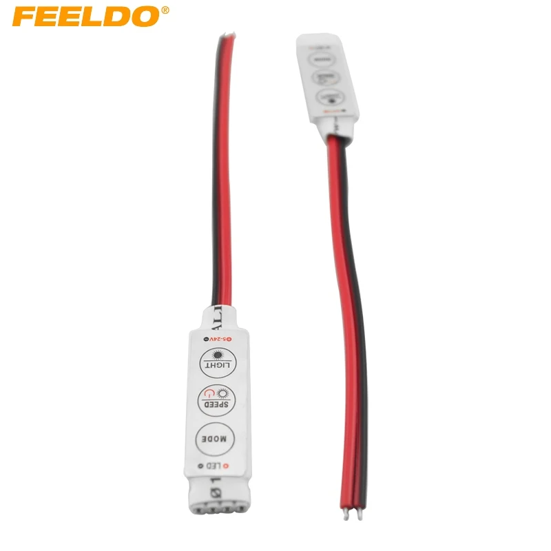 FEELDO 20 шт DC5V~ 24V 4Pin-LED полосы мигалки модуль контроллер вспышки с 5,5 мм/2,1 мм DC Женский адаптер питания# AM3907