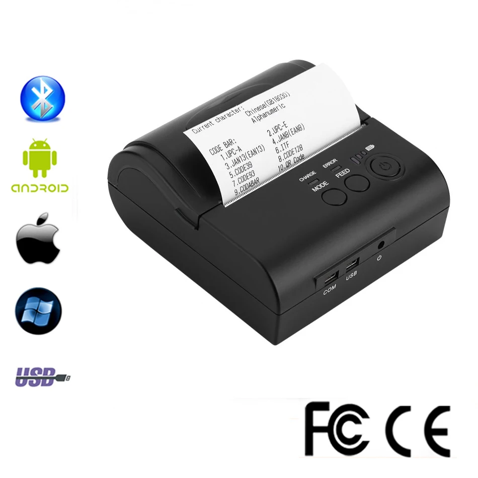 

POS 80mm Mobile Portable Thermal Receipt Bill Bluetooth mini Printer Support Computer Apple Android Free SDK Support Logo Print