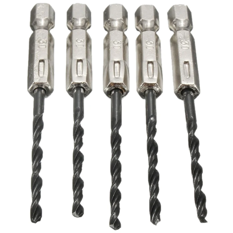 

LHLL-15 pcs High Speed Steel Titanium Coated Drill Bits Set 3 4 5 mm Hex Shank