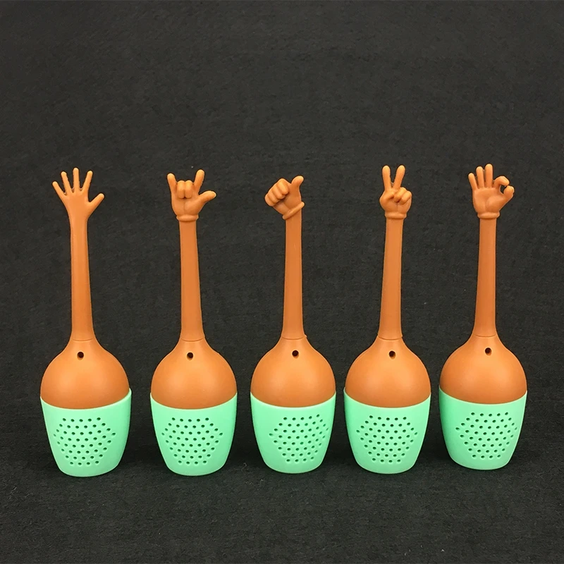 

Gesture Creative Tea Infuser Black Tea Filter Food Grade FDA Grade Silicone Loose Leaf Herbal Spice Tea Brewing Tool