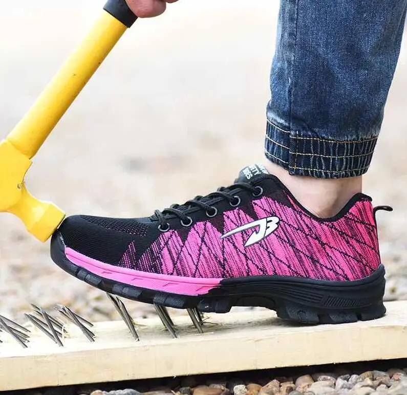 

Unisex Work Shoes Men Fashion Mesh Breathable Steel Toe Casual Boots Labor Insurance Mens Safety Shoe