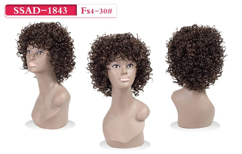 МИСС Rola синтетические странный фигурные парики для Для женщин короткие с париком подставка 3 цвета пушистые афроамериканца натуральный