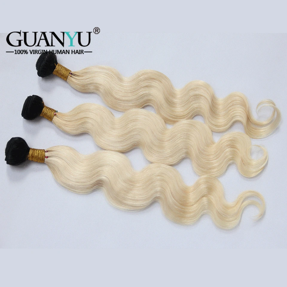 Guanyuhair Malaysian Remy Hair Pre-Plucked Ombre #1B/613 Blonde Body Wave Human Hair Bundles With Lace Frontal 13X4 Ear to Ear Guanyuhair Malaysian Remy Hair Pre-Plucked Ombre #1B/613 Blonde Body Wave Human Hair Bundles With Lace Frontal 13X4 Ear to Ear