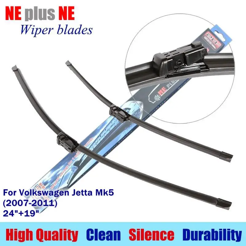 Wiper blades for Volkswagen Jetta Mk5 (2007 2011) 24"+19" Rubber fit