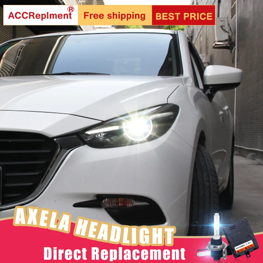 2Pcs LED Headlights For Mazda 3 Axela 2017 led car lights Angel eyes