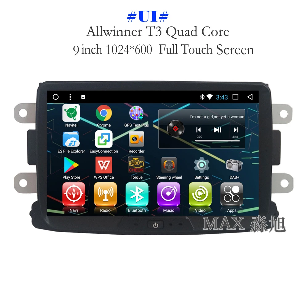 Sale MAX GPS Navigation System Car Radio Android 8.1.0 Car DVD Player For Renault Duster Logan Sandero/ Dacia Duster Dokker Autoradio 1