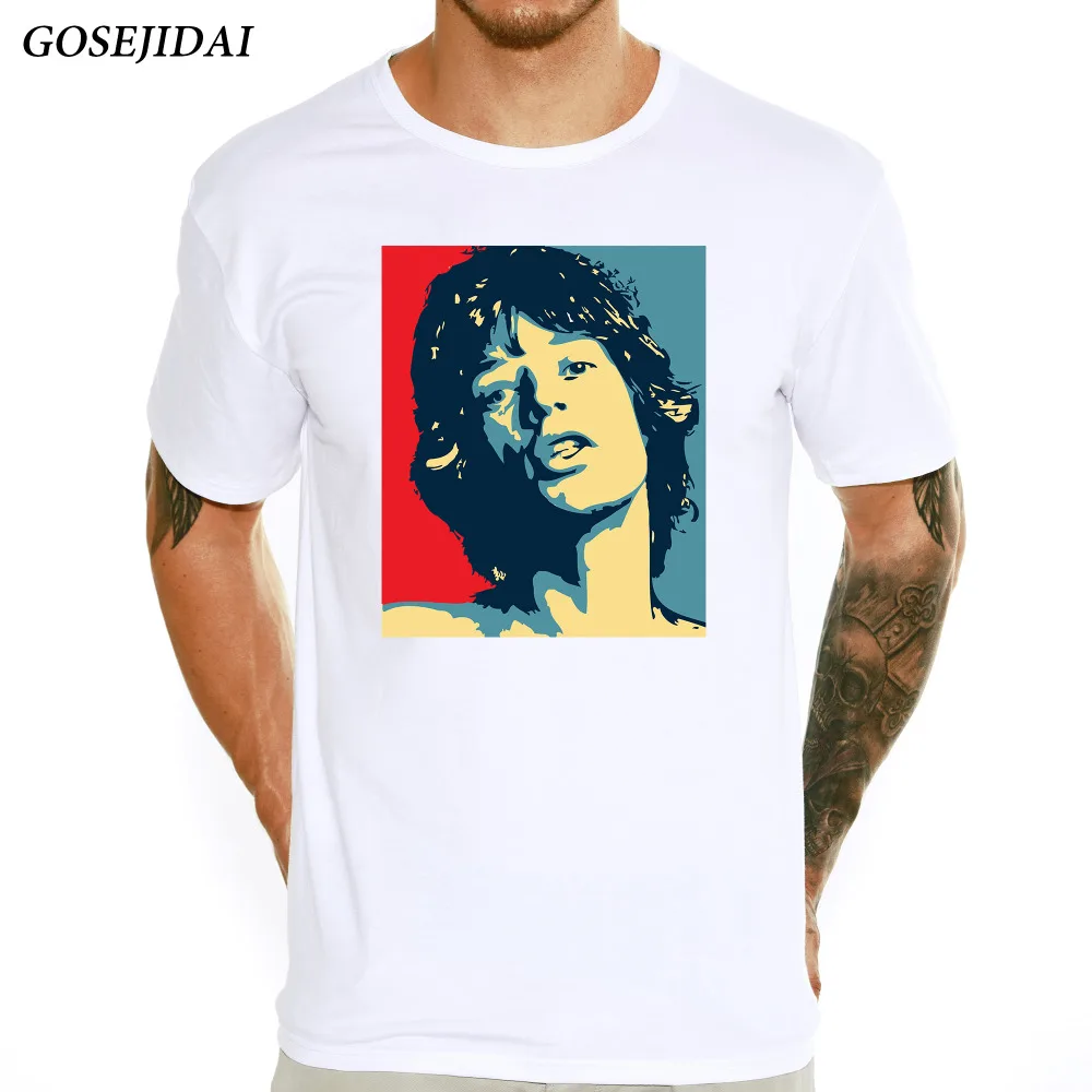 High Quality Fashion Mick Jagger Printed Men T shirt Cool Design Short Sleeve O neck Male Summer