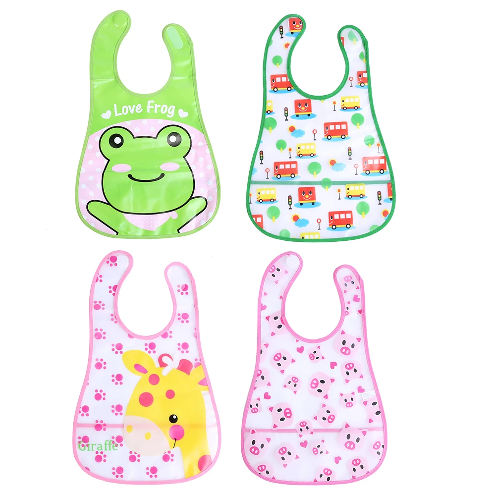 Waterproof Newborn Baby Bibs Kids EVA Saliva Towel Infant Cartoon Lunch