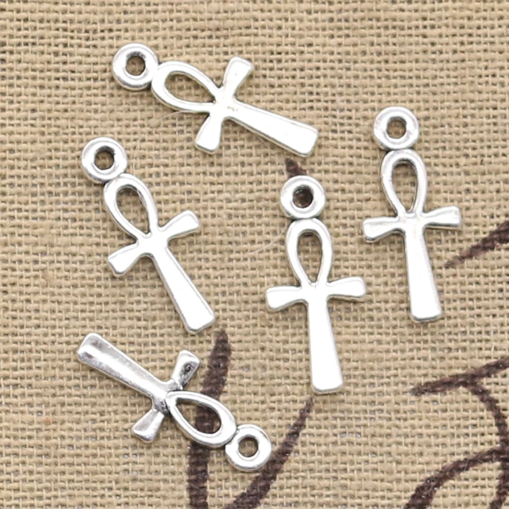 50pcs Charms Egyptian Ankh Life Symbol Cross 18x8mm Antique Making Pendant fit,Vintage Tibetan Bronze,DIY Finding Jewelry