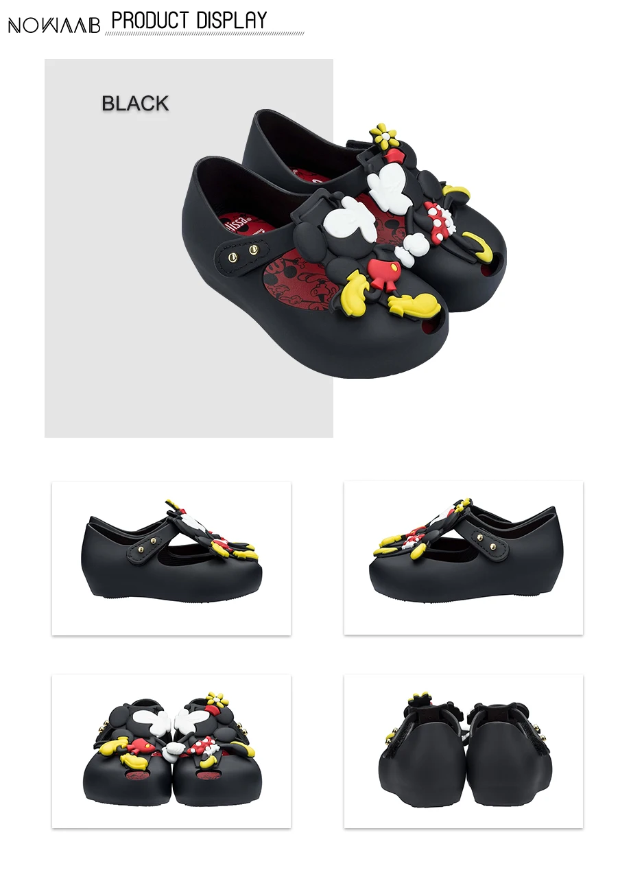 Mini Melissa Ultragirl+ Twins III/ г. Новые летние Пластиковые туфли для девочек и мальчиков сандалии с Микки детские пляжные сандалии детская обувь